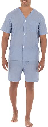 Fruit of the Loom Men's Broadcloth Short Sleeve Pajama Set