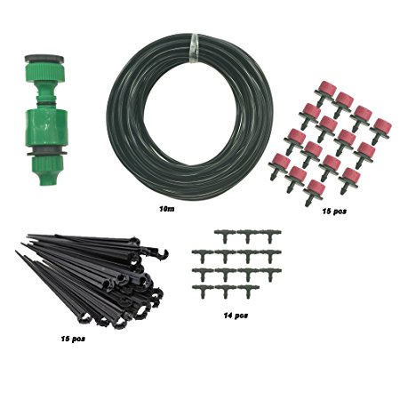 TedGem Drip Irrigation Kit 20m /65.6 feet - Irrigation Gardener's Greenhouse Plant Watering, Blank Distribution Tubing Micro Landscaper Sprinkler Landscape & Shrub Drip Kit Accessories