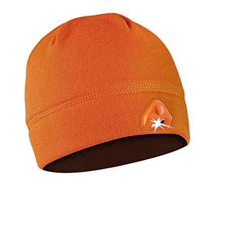 POWERCAP 2.0 Headlamp LED Beanie Cap Ultra-Bright Hands Free LED Lighted Battery Powered Hat – Blaze Orange Fleece (HLB-8957)