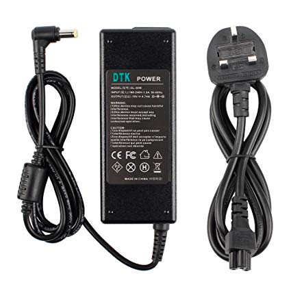 DTK® Ac Adapter Laptop Computer Charger/Notebook Pc Supply Power source for Acer Aspire Output: 19V 4.74A 90W Power Cord (75W 65W Compatible) Connector: 5.5 x 1.7mm