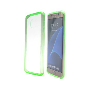 Galaxy S7 Case, Ebakx[Acrylic Clear Cushion]Transparent Colorful Acrylic Clear Hard Case For Samsung Galaxy S7 Hybrid Bumper and Ultra Slim Clear Back Hard Panel Cover (Crystal Clear Green)