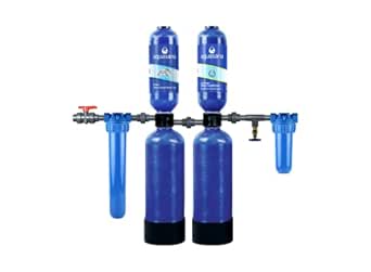 Aquasana Whole House Water Filter System - Salt-Free Descaler - Carbon & KDF Home Water Filtration - Reduces Sediment & 97% Of Chlorine - Water Softener Alternative - Rhino Chlorine - WH-1000-CS