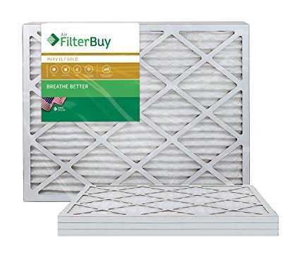 AFB Gold MERV 11 18x24x1 Pleated AC Furnace Air Filter. Pack of 4 Filters. 100% produced in the USA.