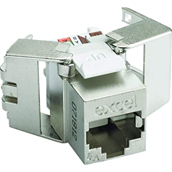 EXCEL CAT.6A SHIELDED TOOLLESS KEYSTONE JACK - LOW PROFILE