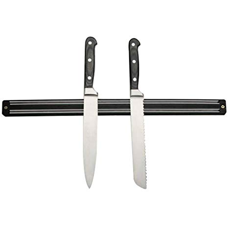 Pevor Magnetic Knife Holder Wall Mount Bar, Key Storage Magnet Holder Rack Strip, Kitchen Tool Organizer, Easy Clean & Secure Storage Tool, Black, 13"