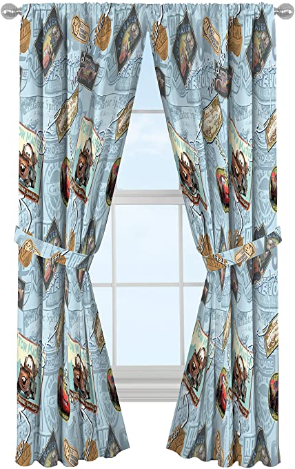 Jay Franco Disney Pixar Cars Tune Up 84" Decorative Curtain/Drapes 4 Piece Set (2 Panels, 2 Tiebacks)…