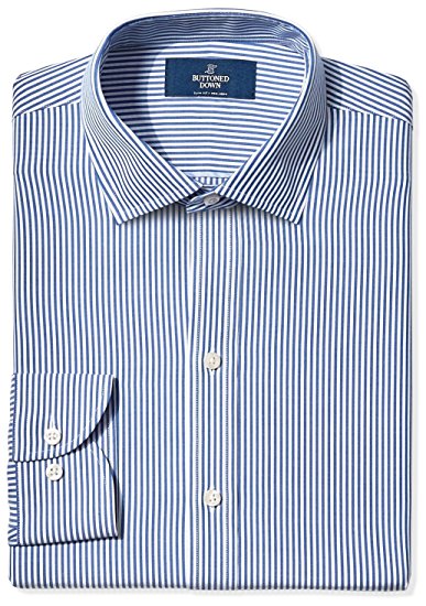 Buttoned Down Men's Non-Iron Slim Fit Spread-Collar Pattern Dress Shirt