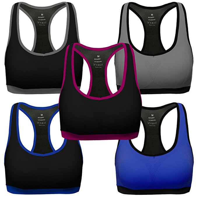 Mirity Women Racerback Sports Bras - Medium Impact Workout Gym Activewear Bra