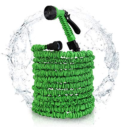 Veidoo Garden Hose,Expandable Hose,75 ft with 7 Pattern Spray Nozzle, High Pressure，Flexible for All Your Watering,Car Wash Use,Shower pet (Green)