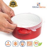 Multi Size 6 Silicone Lids Food and Bowl Covers - Reusable Stretch Lids Cover Wrap for Cans Containers Mugs Mason Jars and Bowls - Perfect Baking and Cooking Kitchen Gadgets10030 2 Free Suction Lids 10030