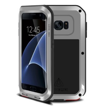 Galaxy s7 edge case,Feitenn Shockproof Dust/Dirt/Snow Proof Aluminum Metal Military Heavy Protection Case for S7 edge [no glass] (Sliver)