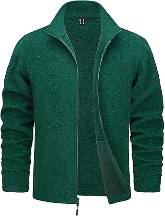 TACVASEN Men's Fleece Jackets Full Zip Lightweight Jacket Casual Soft Warm Coats with Pockets