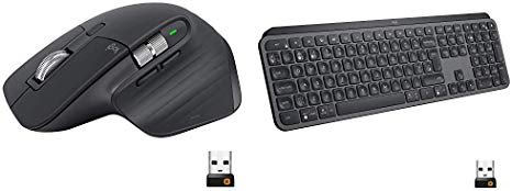 Logitech MX Master 3 Advanced Wireless Mouse - Graphite Bundle with Logitech MX Keys Advanced Wireless Illuminated Keyboard - Graphite