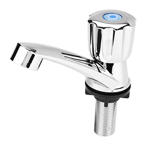 ABS Plastic Faucet Water Tap Single Cold Faucet Water Nozzle G1/2 Bathroom Basin Kitchen Sink Rest Room Washing Basin Accessories (Knob Handle)