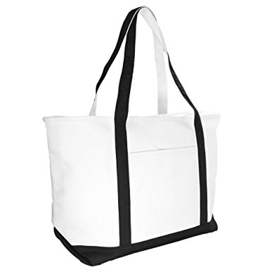 DALIX 23" Premium 24 oz. Cotton Canvas Shopping Tote Bag