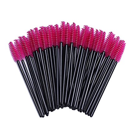 100 pcs Disposable Eyelash Mascara Applicator Wand Brush (Pink)