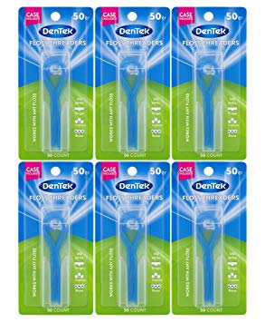 DenTek Floss Threaders | | Works with Braces, Bridges, and Implants | 50 Count with Case | Pack of 6