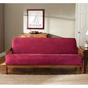 Sure Fit Soft Suede/Sherpa - Futon Slipcover  - Burgundy (SF36203)