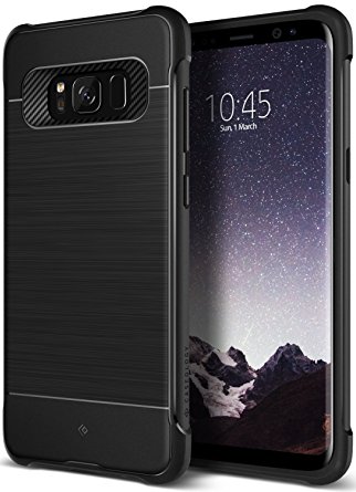 Galaxy S8 Case, Caseology [Vault I Series] Slim Shock Absorbing Protective TPU Military-Grade Heavy Duty Protection [Black] for Samsung Galaxy S8 (2017)