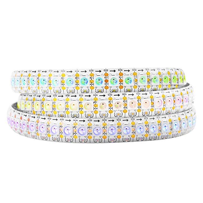 BTF-LIGHTING WS2812B 144 LEDs/Pixels/m Individual Addressable Full Color led Pixel Strip Dream Color Waterproof in Silicon Coating IP65 3.2FT 1m
