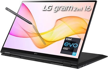 LG 2023 Gram 16" 2-in-1 Ultralight Laptop WQXGA IPS Touch Intel EVO i7-1165G7 16GB RAM 3TB(1 2TB) NVMe SSD Iris Xe Graphics WiFi AX Backlit Fingerprint Fullday Battery Windows 11 w/Pen and RE USB