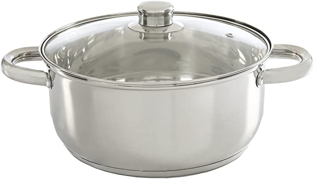 Ecolution Pure Intentions Stainless Steel 5-Quart Dutch Oven with Glass Lid