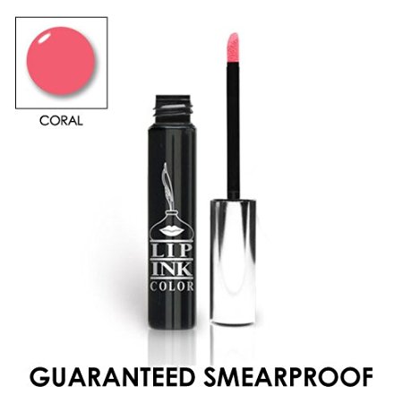LIP INK Organic Vegan 100% Smearproof Liquid Lip Stain, Coral