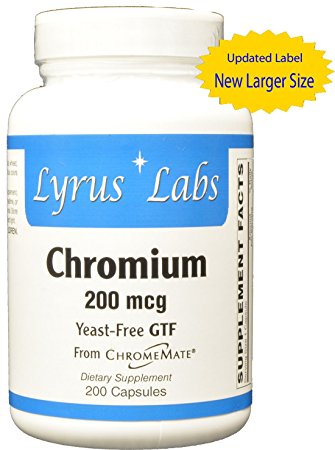 Lyrus Labs - ChromeMate® Chromium Polynicotinate 200 mcg - 200 Capsules - New Larger Size
