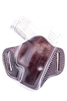 OUTBAGS LOB2P-XDSC Brown Genuine Leather OWB Open Carry Pancake, Side Carry Belt Holster for Springfield Armory XD Subcompact 9mm, .40S&W. Also fits 3" XD MOD.2! Handcrafted in USA.