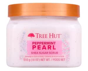 Tree Hut Peppermint Pearl Shea Sugar Scrub | Exfoliating Body Scrub Removes Dead, Dry Skin for a Soft & Hydrated Feel | Limited Edition Holiday | Nourishing Essential Body Care | 18 fl oz.