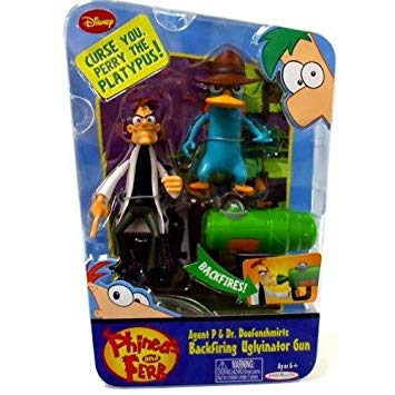 Disney Phineas and Ferb Agent P & Dr. Doofenshmirtz with Backfiring Uglyinator Gun 4-Inch Scale Action Figures