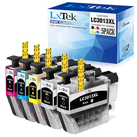 LxTek Compatible Ink Cartridges Replacement for Brother LC3013XL LC-3013XL to use with MFC-491DW MFC-497DW MFC-690DW MFC-895DW Printers (2 Black, 1 Cyan, 1 Magenta, 1 Yellow) 5 Pack