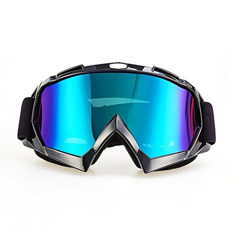Motorcycle Goggles, CarBoss Anti UV Safety Eye Protection Anti-Scratch Dustproof Motocross Motorbike Goggle Great Idea for Snow Skiing, Cycling, Climbing, Riding & Outdoor Sports Eyewear Colorful Lens