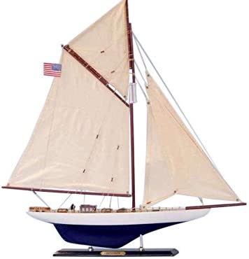 Defender Limited 25" - Scale Wood Sailboat - Sailing Boat Model - Sailing Yacht