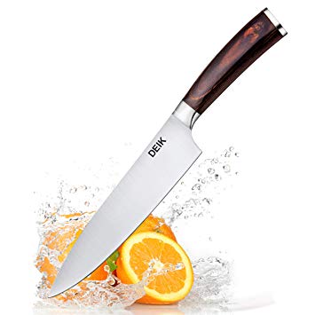 Deik Chef Knife, 8 Inch Kitchen Knife with 1.4116 Imported Stainless Steel, Professional Grade Balance and Super Sharp with Ergnonomic Classy Wooden Handle (Model -2018)