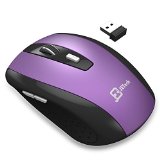 Wireless Mouse JETech M0771 24Ghz Wireless Mobile Optcal Mouse with 6 Buttons 3 DPI Levels USB Wireless Receiver Purple