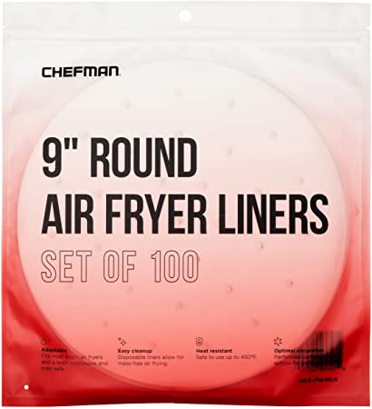 Chefman Disposable Air Fryer Liners Heat-Resistant Parchment Paper for Baskets, 100 Pack, 9” Round