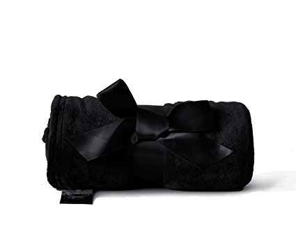 Napa Super Soft Cozy Microplush Blanket 50"x 60", Black, Lightweight, Easy Care