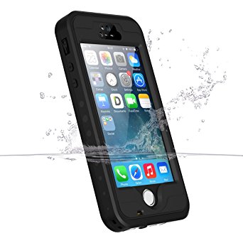 iPhone 5s Waterproof Case, iThrough Waterproof, Dust Proof, Snow Proof, Shock Proof Case with Touched Transparent Screen Protector, Heavy Duty Protective Carrying Cover Case includes a 3.5mm AUX Cable for iPhone 5/5s/SE