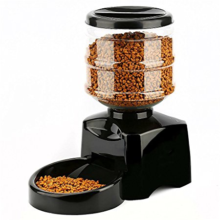 Amzdeal Automatic Pet Feeder, Digital Pet Food Dispenser with 10s Timing Function 3 Meals for Dogs and Cats with Vocie Recording -- 5.5L