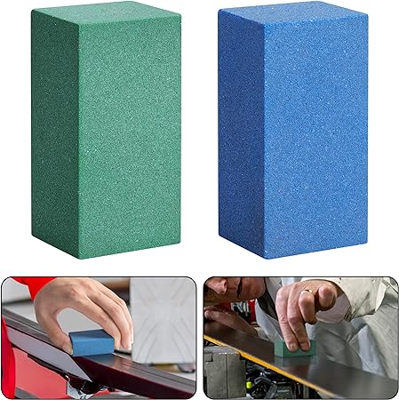 2 Pcs Gummy Rubber Abrasive Stone- Edge Grinding Rubber Block Stone- Soft Snowboard Gummy Stone- Snowboard Ski Stone for Removing Rust and Burrs (Blue 60 Grit, Green 120 Grit)