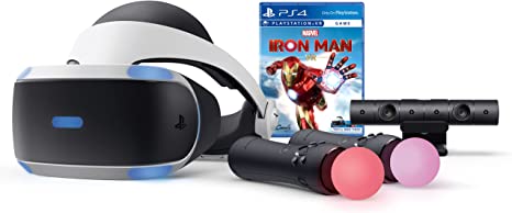 Sony Playstation VR Marvel's Iron Man VR Bundle, White: Playstation VR Headset, Camera, 2 Move Motion Controllers, Marvel's Iron Man VR Digital Code for PS4 PS5