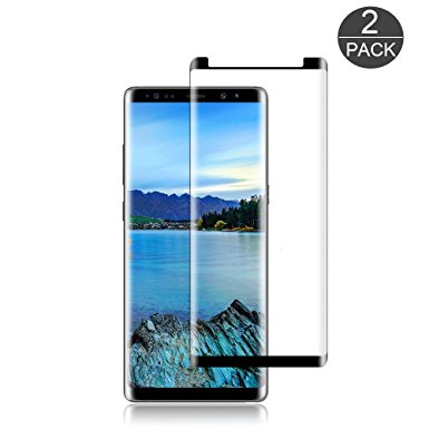 [2 Pack] Galaxy Note 8 Tempered Glass Screen Protector, Live2Pedal [HD Clear][Anti-Bubble][Anti-Scratch][Anti-Fingerprint] Tempered Glass Screen Protector For Samsung Galaxy Note 8 Black