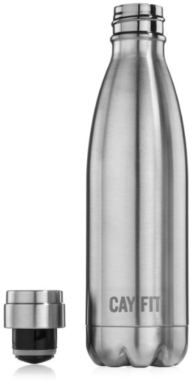 Cayman Fitness Insulated Stainless Steel Water Bottle - 17 oz or 25 oz