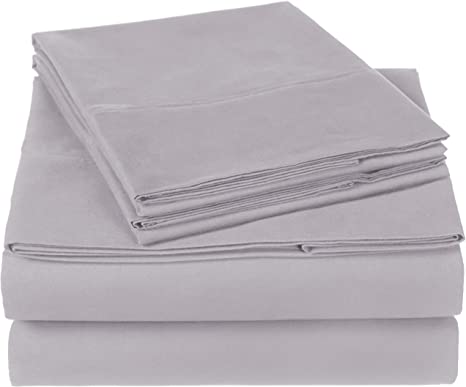 Pinzon 300 Thread Count Organic Cotton Bed Sheet Set - King, Dove Grey