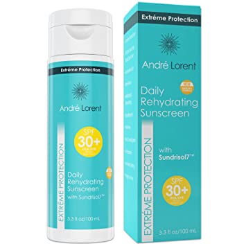 Daily Rehydrating Sunscreen: SPF 30  - Contains Vitamins C & E, Green Tea & Ginkgo Biloba Extract - Rehydrating Skin Protection - Paraben & Fragrance Free - Broad Spectrum UVA/UVB Protection