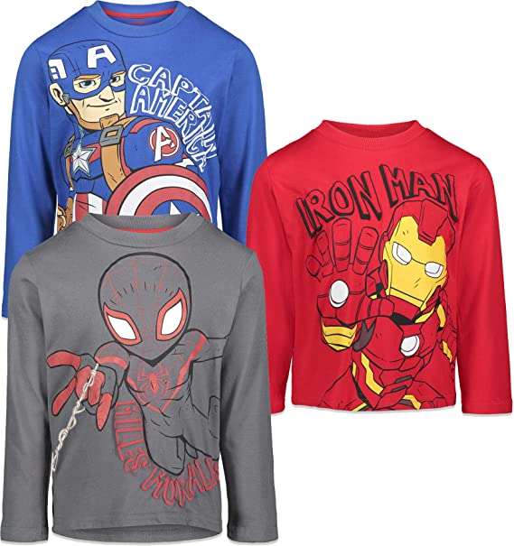 Marvel Avengers 3 Pack Long Sleeve Graphic T-Shirt Green