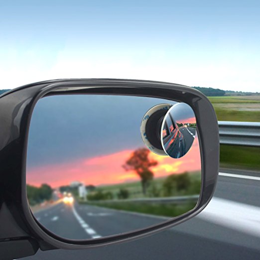 Blind Spot Mirror (2-Pack) Universal Frameless| 2" Round HD Glass Convex Rear View Mirror| For Cars, Trucks, SUVs, Vans| Easy Installation | Blind Spot Mirror Stick On | 360 Degree Rotation