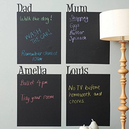 Duofire A4 Sized Peel and Stick Blackboard Sticker Memo Removable Vinyl Chalkboard Wall Sticker 8 Sheets with Free Gifts