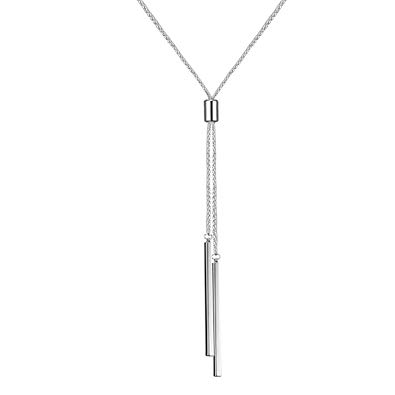 Long Tassel Necklace Y Shaped Adjustable Knot Snake Chain Double Pendant for Women (Long - 32")